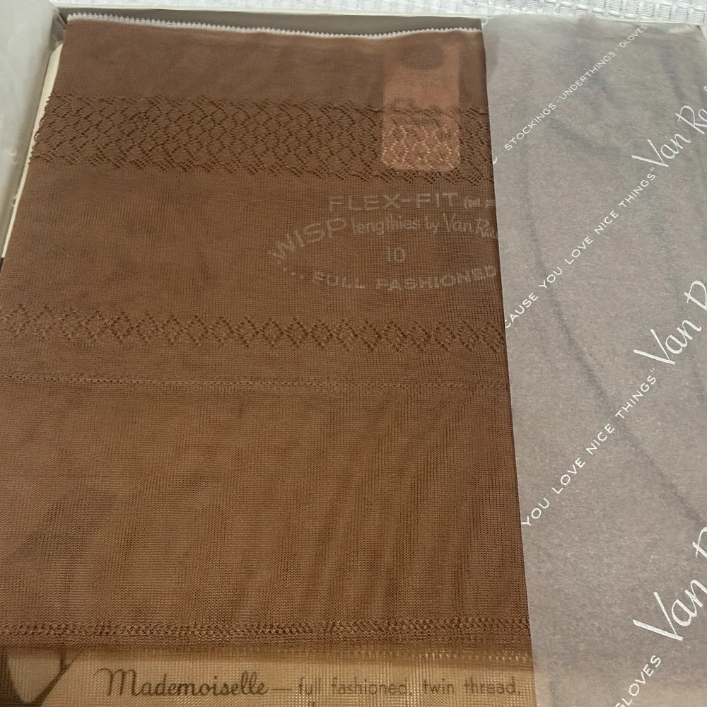 2-Vtg 50s VAN RAALTE Wisp Celebrity 10 L Nylon Hose Stockings Seam New Box